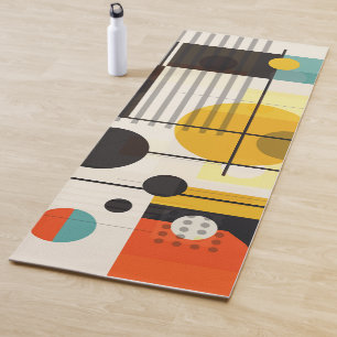 Colourful geometric shapes composition yoga mat