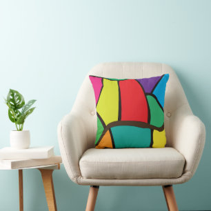 Colourful Geometric Shapes Cushion