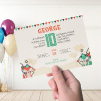 Colourful Geometric Shapes Cute Fox Birthday