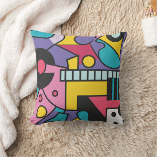 Colourful geometric shapes in different colours cushion