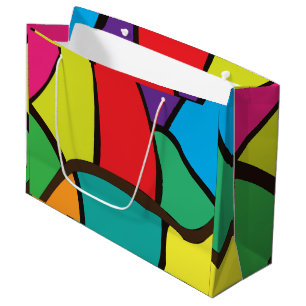Colourful Geometric Shapes Large Gift Bag