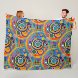 Colourful geometric shapes pattern 28 fleece blanket