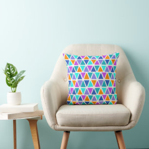 Colourful geometric shapes pattern 36 cushion
