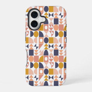 Colourful Geometric Shapes Pattern in Fall Colours iPhone 16 Case