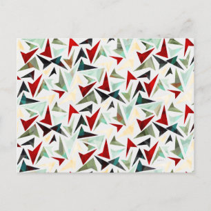 Colourful Geometric Shapes Pattern Postcard