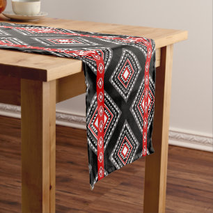 Colourful Geometric Shapes Pattern Short Table Runner