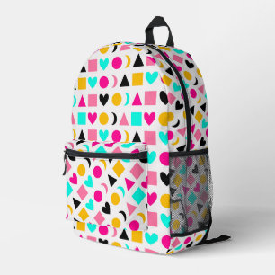 Colourful geometric shapes printed backpack