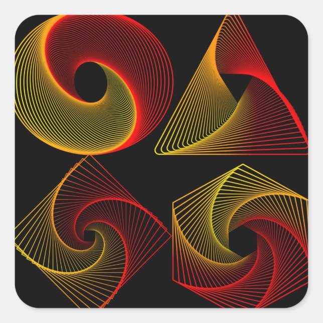 Colourful Geometric Shapes Stickers (Front)