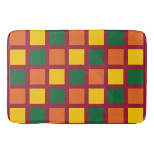 Colourful Geometric Squares Bath Mat