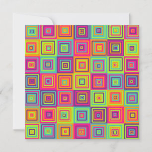 Colourful Geometric Squares Invitation