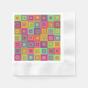 Colourful Geometric Squares Napkin