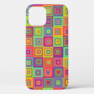 Colourful Geometric Squares Pattern iPhone 12 Case