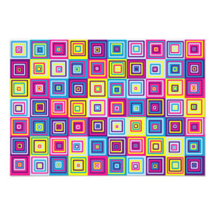 Colourful Geometric Squares Photo Print