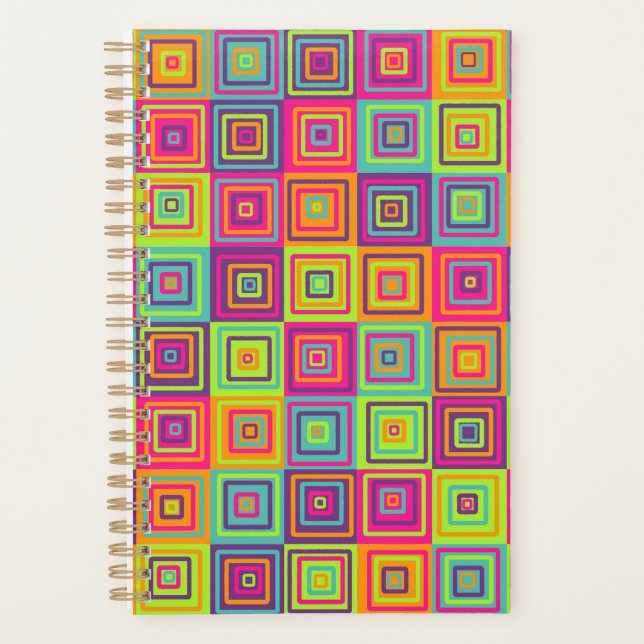 Colourful Geometric Squares Planner (Front)