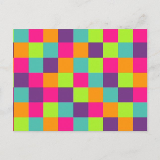 Colourful Geometric Squares Postcard (Front)