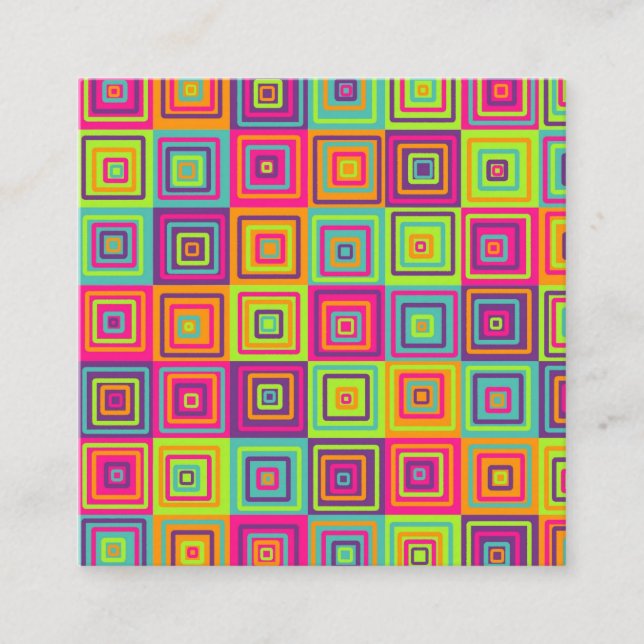 Colourful Geometric Squares Referral Card (Front)