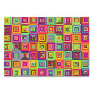 Colourful Geometric Squares Table Number