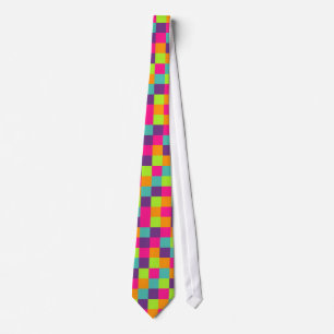 Colourful Geometric Squares Tie