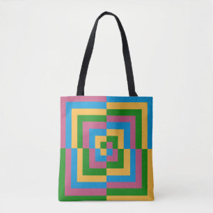 Colourful Geometric Squares  Tote Bag