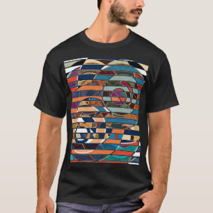 Colourful Geometric Stripes, Abstract T-Shirt