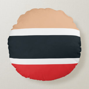Colourful geometric stripes pattern round pillow