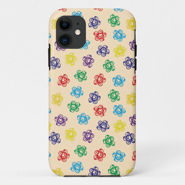 Colourful geometric swirly circles i phone case (Back)
