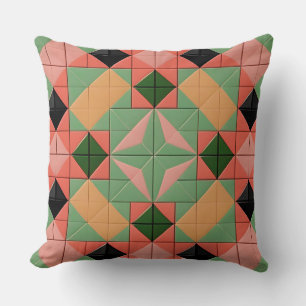 🔷 Colourful Geometric Symmetry Pattern Art ✨ Cushion