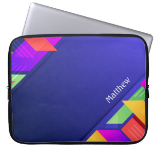 Colourful Geometric Texture with Customisation Laptop Sleeve