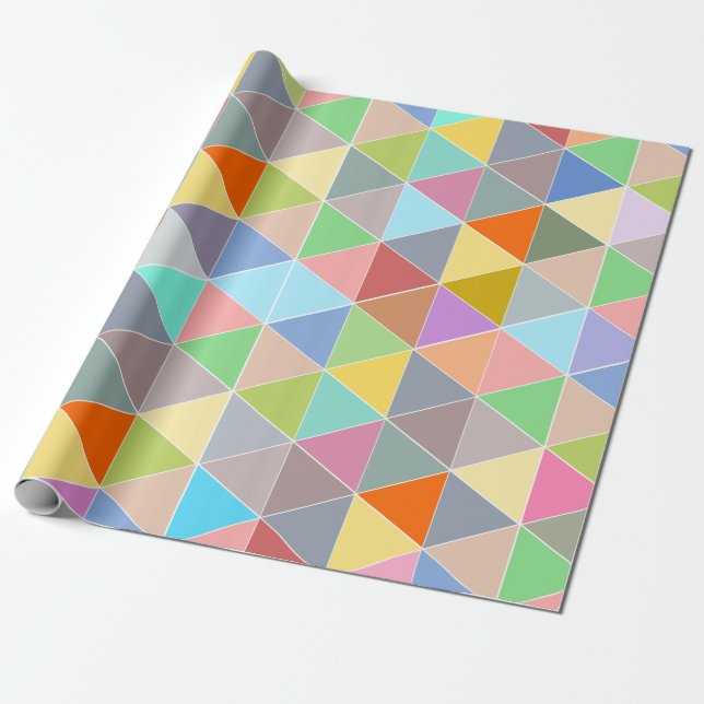 Colourful geometric traingle pattern wrapping pape paper (Unrolled)