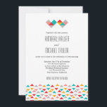 Colourful Geometric Triangle Hearts Wedding Invitation<br><div class="desc">A modern wedding invitation suite with colourful geometric hearts and a fun,  trendy triangle pattern. Colours can be customised to suit your theme / motif.</div>