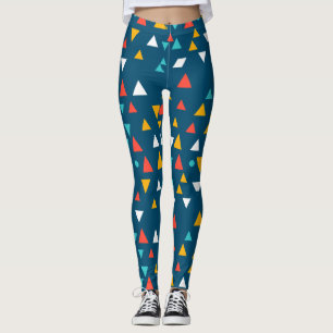 Colourful Geometric Triangle Pattern Leggings