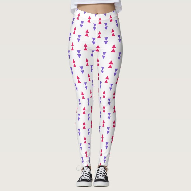 Colourful Geometric Triangle Pattern Leggings (Front)