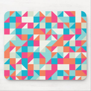 Colourful Geometric Triangle Pattern Mouse Pad
