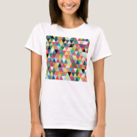 Colourful Geometric Triangle Patterned T-Shirt
