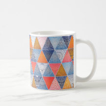 Colourful geometric triangles mandalas pattern