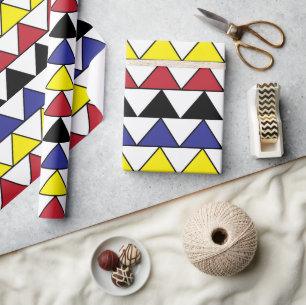 Colourful Geometric Triangles Pattern  Wrapping Paper