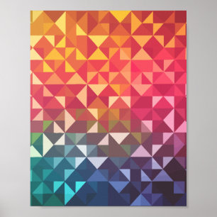 Colourful Geometric Triangles Poster
