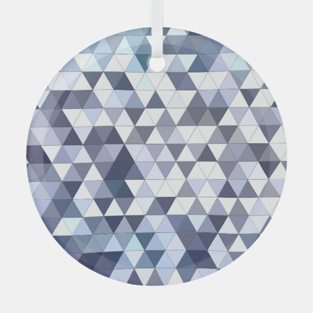 Colourful geometric triangular mosaic: abstract ba glass tree decoration (Front)