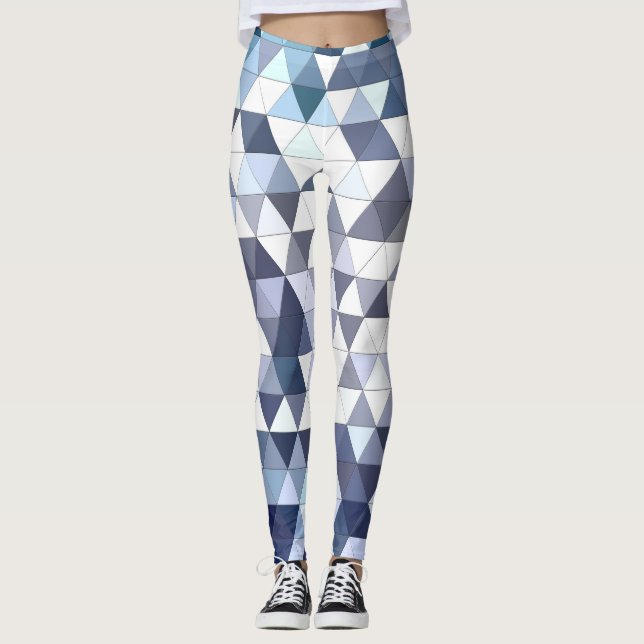 Colourful geometric triangular mosaic: abstract ba leggings (Front)
