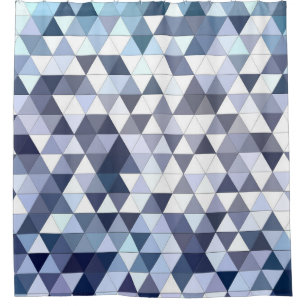 Colourful geometric triangular mosaic: abstract ba shower curtain