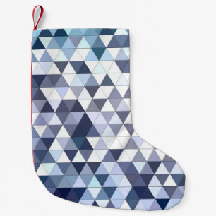 Colourful geometric triangular mosaic: abstract ba small christmas stocking
