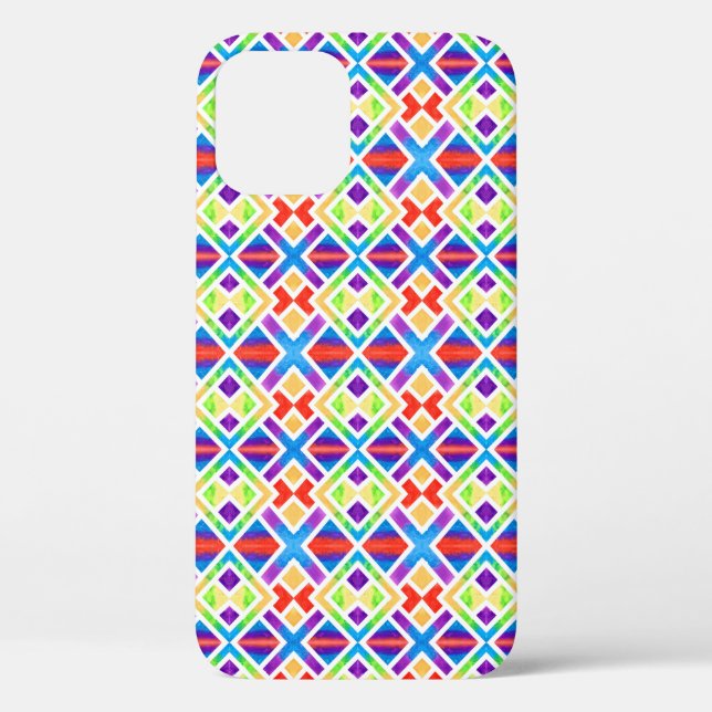 Colourful Geometric Tribal Pattern Case-Mate iPhone Case (Back)