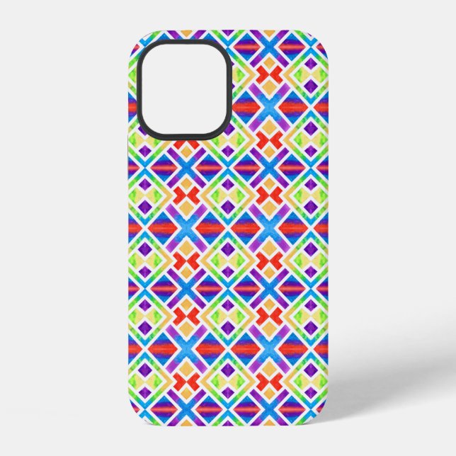 Colourful Geometric Tribal Pattern iPhone Case (Back)