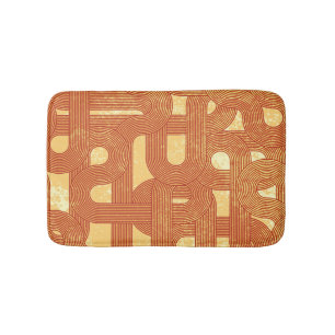 Colourful Geometric Vintage Abstract. Bath Mat