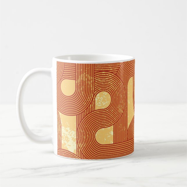 Colourful Geometric Vintage Abstract. Coffee Mug (Left)