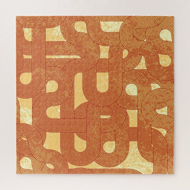 Colourful Geometric Vintage Abstract. Jigsaw Puzzle (Vertical)