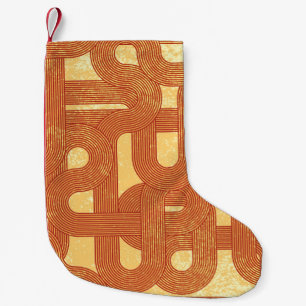 Colourful Geometric Vintage Abstract. Small Christmas Stocking