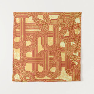 Colourful Geometric Vintage Abstract. Tapestry