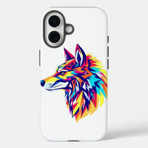 Colourful Geometric Wolf iPhone / iPad case