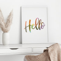Colourful Geometric Word Art Typography Hello